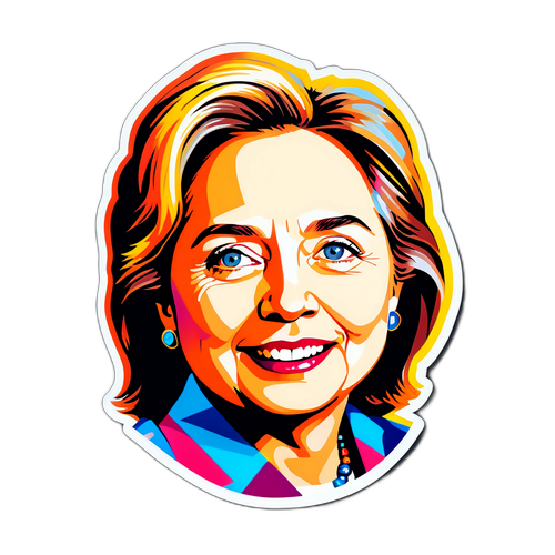Pop-Art Illustrated Portrait of Hillary Clinton