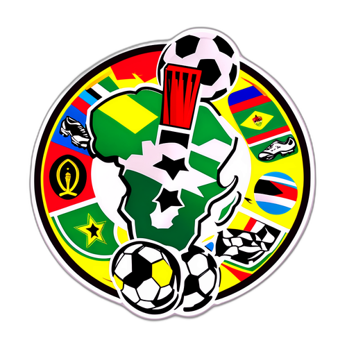 מדבקה שחוגגת את רוח הכדורגל האפריקאי