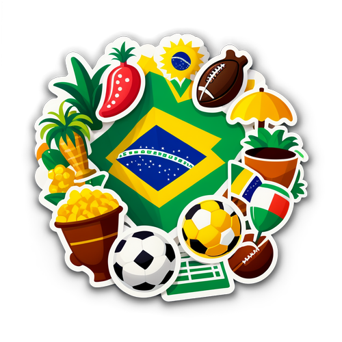 Descubra a Alegria do Brasil: Ícones Coloridos que Celebram Samba, Futebol e Gastronomia!