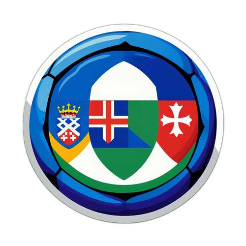 Stiker Bola Sepak dengan Bendera Slovakia dan Ireland Utara