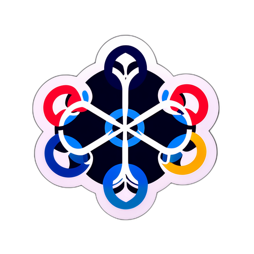 Minimalist snøfnuggmønster med olympiske ringer