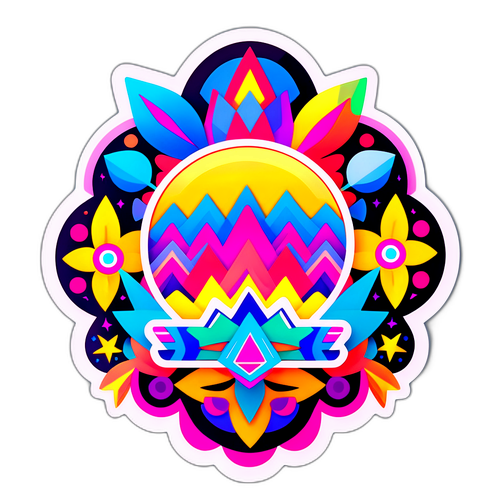 Vibrant Kaleidoscope of Gen Z Trends Sticker