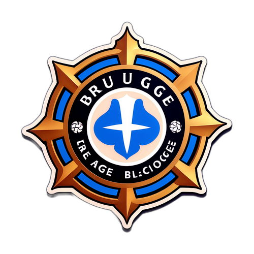 Desain Bergaya Emblem Tim Club Brugge dalam Rose Angin Vintage