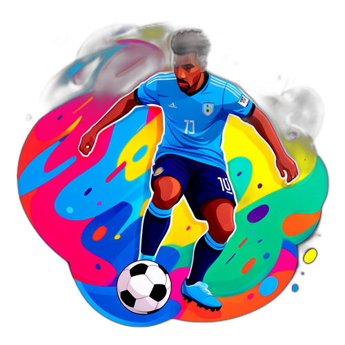 Adesivo Divertido de Samuel Lino com Bola de Futebol