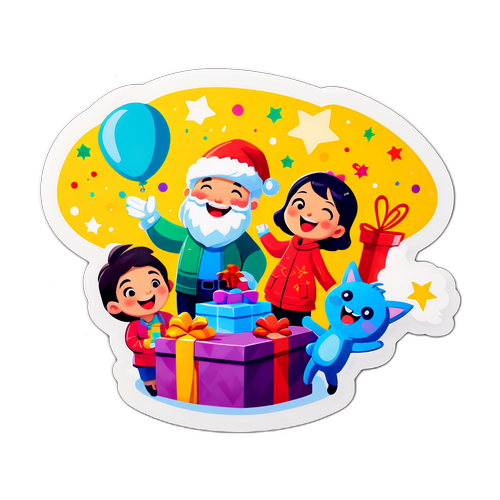 खुशियों भरा उपहार स्टिकर