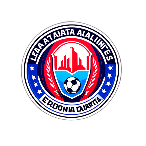 Stiker Logo Estudiantes La Plata dengan Lampu Stadion