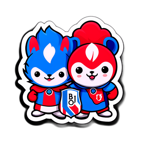 나폴리와 볼로냐의 마스코트 스티커