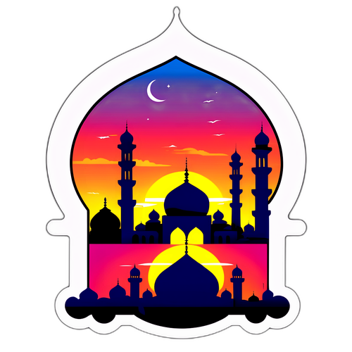 Bunga Senja di Atas Masjid untuk Jadwal Sholat Surabaya