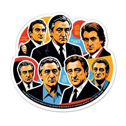 Adesivo a tema cinematografico con silhouette dei personaggi di Robert De Niro