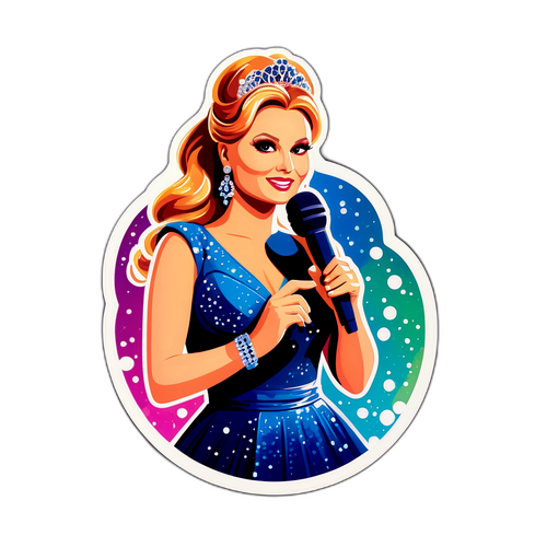 Наклейка с Анной Семенович на сцене