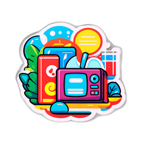 朝の番組セグメントをテーマにしたイラスト