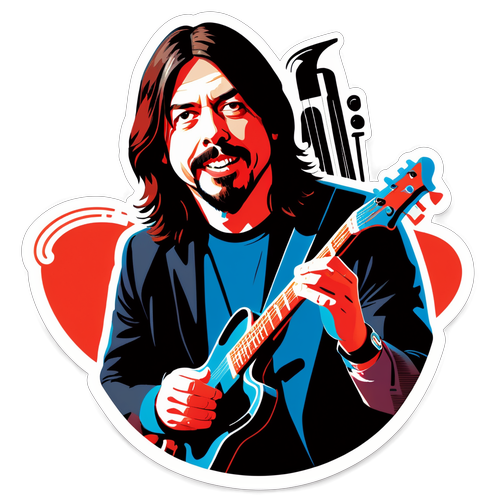 Den Dapper Dave Grohl: En Moderne Illustration af Rockens Ikon med Musikalsk Flair!