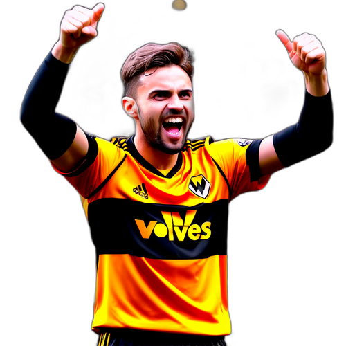 כדורגלן חוגג בלבוש וולברהמפטון