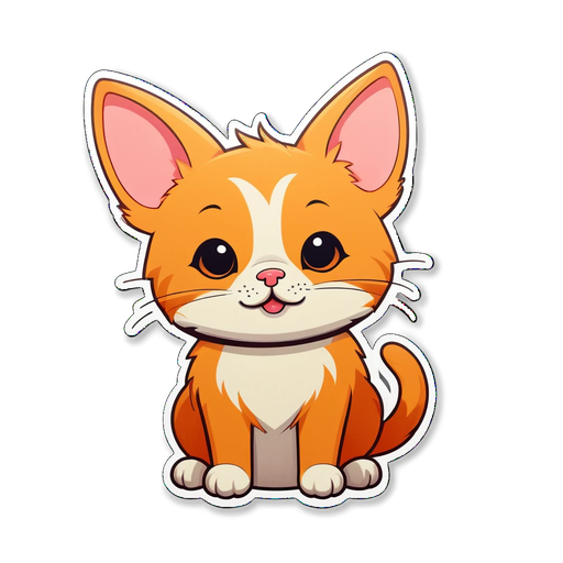 Cute Cat-Dog-Mouse Hybrid Sticker