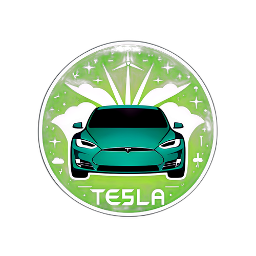 Minimalist Tesla-logo med elektriske symboler