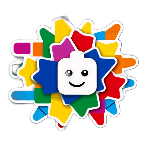 Farverig LEGO-tema klistermærke