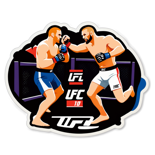 Design av UFC 310-fight med två fighters redo att slåss