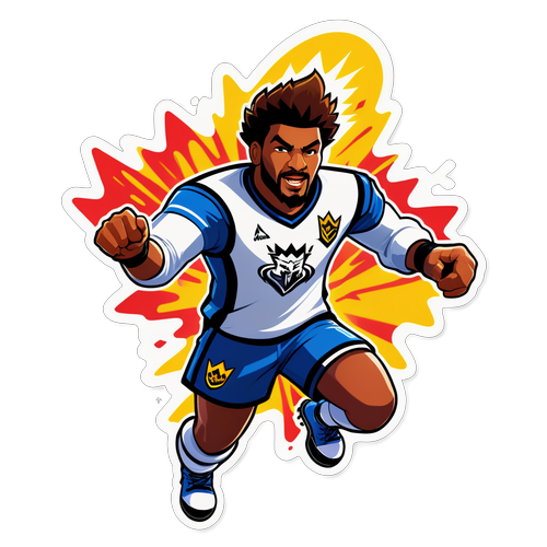 Ilustração de jogador da Furias Kings League em ação