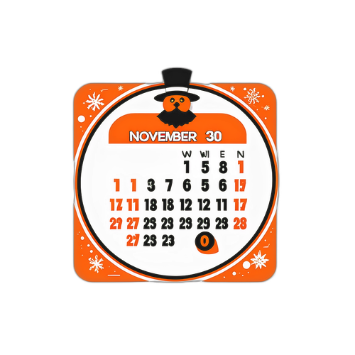 30 Kasım'ı Öne Çıkaran Eğlenceli Takvim Çıkartması