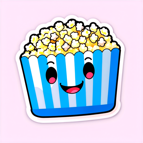 Joyful Laptop Popcorn Sticker