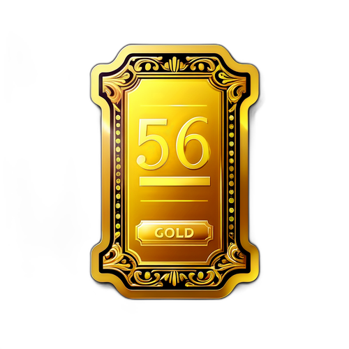 Goldpreisaufkleber mit schimmerndem Goldbarren