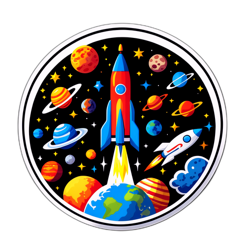 Космічна сцена з ракетами