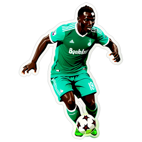 Autocollant lumineux d'Aboubakar Cissé en dribble