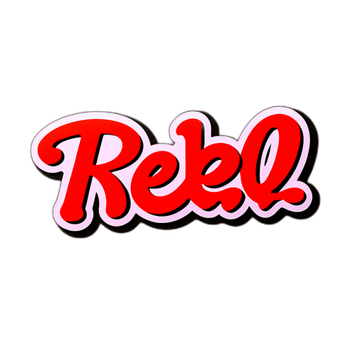 लाल बोल्ड स्टिकर डिज़ाइन