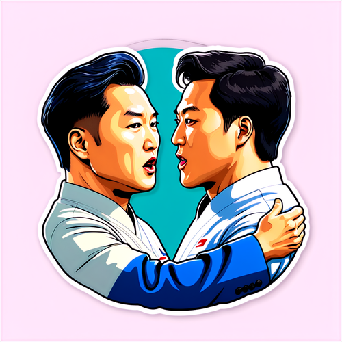 김문수와 전광훈의 대결을 상징하는 그래픽 아트