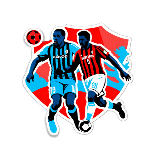 מדבקת כדורגל צבעונית למילאן נגד לאציו