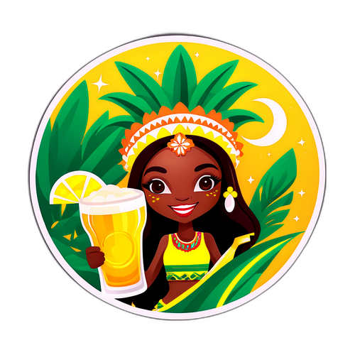 Adesivo Temático Brasileiro com Símbolos Culturais