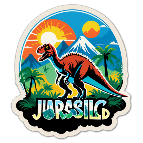 Jurassic World Aufkleber mit majestätischem Dinosaurier