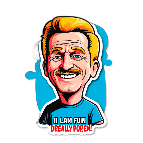 Sticker van Dieter Coppens met een grappige slogan