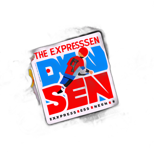 Expressen-lehden logo eloisasti urheiluteemalla