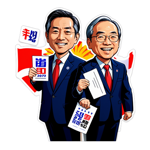 名古屋市長選挙候補者のカリカチュア