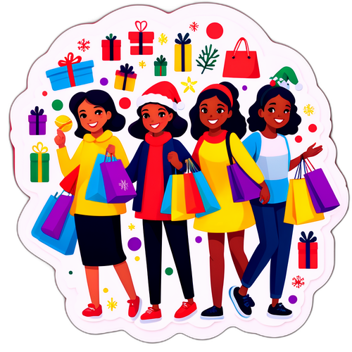 Bustling Holiday Shopping Scene