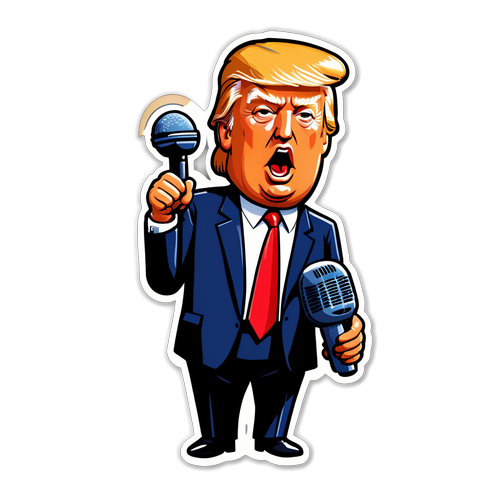 Der bunte Sticker, der Donald Trump in voller Rede zeigt – Ein Must-Have für wahre Fans!