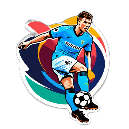Stiker Edin Dzeko dalam Aksi