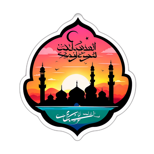 Senja Tenang dengan Siluet Masjid