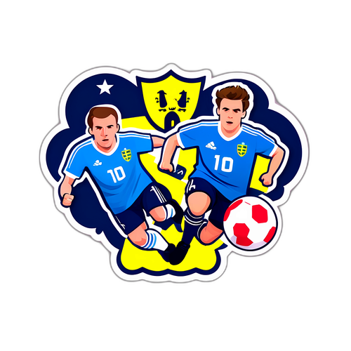 Schweden gegen England Fußballspiel Aufkleber