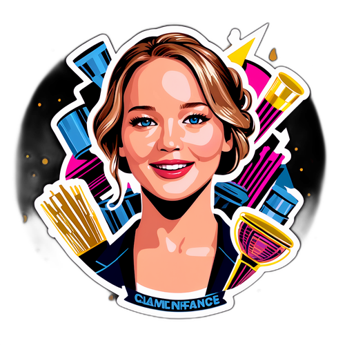 Glamouröse Illustration von Jennifer Lawrence