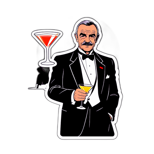 Sean Connery im klassischen Smoking mit Martini
