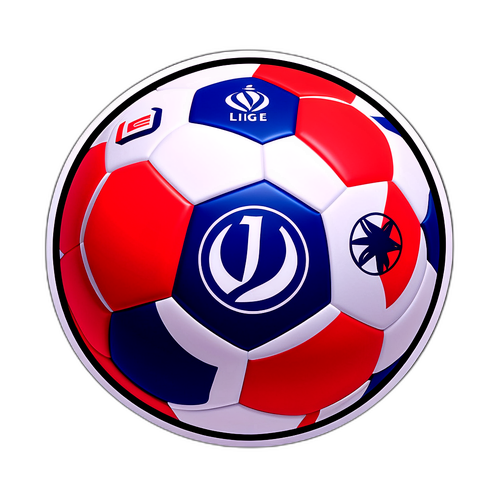 Rekaan Pelekat Minimalis Bola Sepak dengan Logo Ligue 1