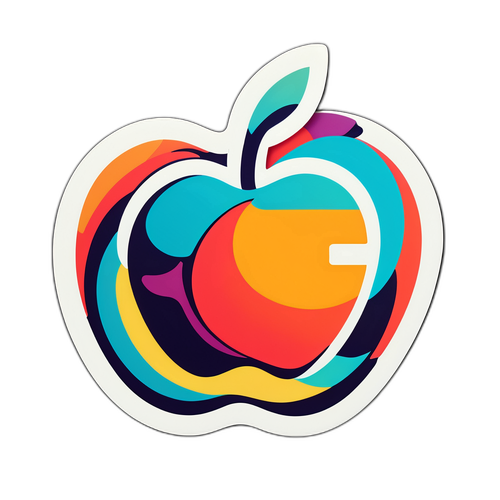 Retro-style Apple Logo Sticker