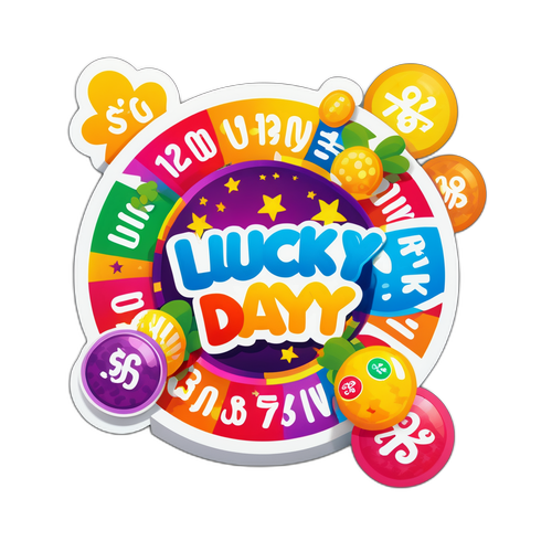 סטיקר כרטיס לוטו עיצוב צבעוני