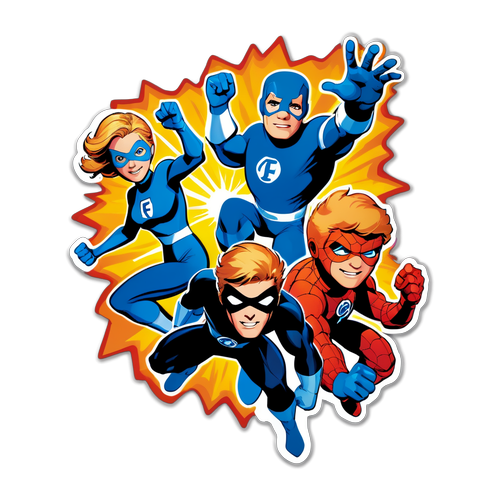 Magnihining: Ipinapakita ang Pagtutulungan ng Fantastic Four sa Isang Makulay na Sticker!