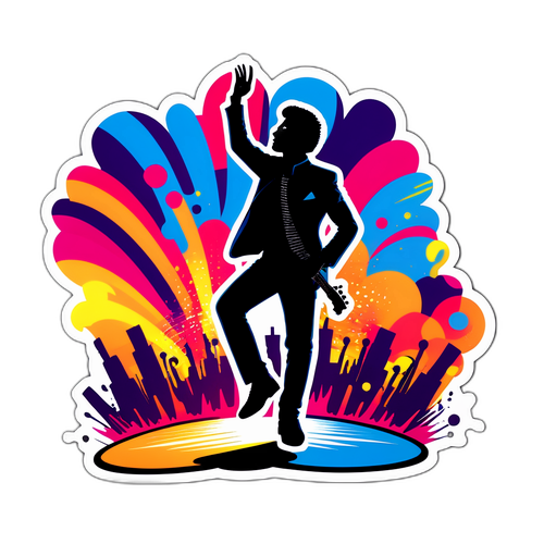 Pop-art Silhouet van Nihal Candan op het Podium