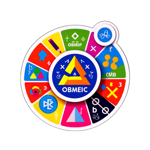 Adesivo do Logo OBMEP com Símbolos Matemáticos