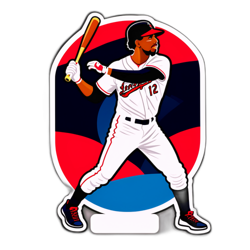 Dynamic Francisco Lindor Baseball Action Sticker