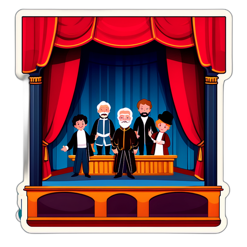 Sticker von Philipp Hochmair im Theaterszenario